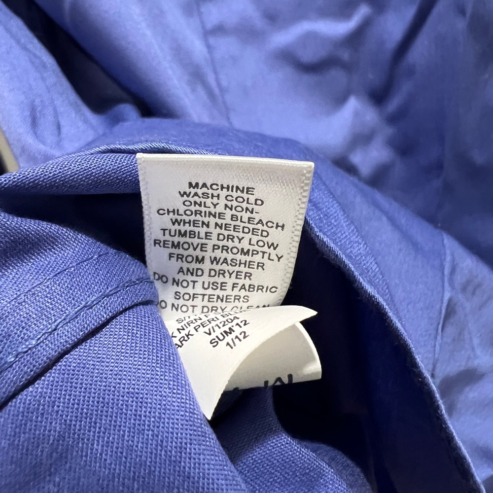 Banana Republic Non-Iron Fitted Shirt Dark Periwinkle Blue 12P - Picture 6 of 7